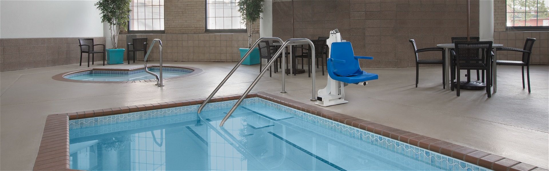 Indoor Hot Tub, Kiddie Pool and Seating